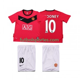 Camiseta Manchester United Rooney 10 2009 2010 Retro Niño Primera Equipación